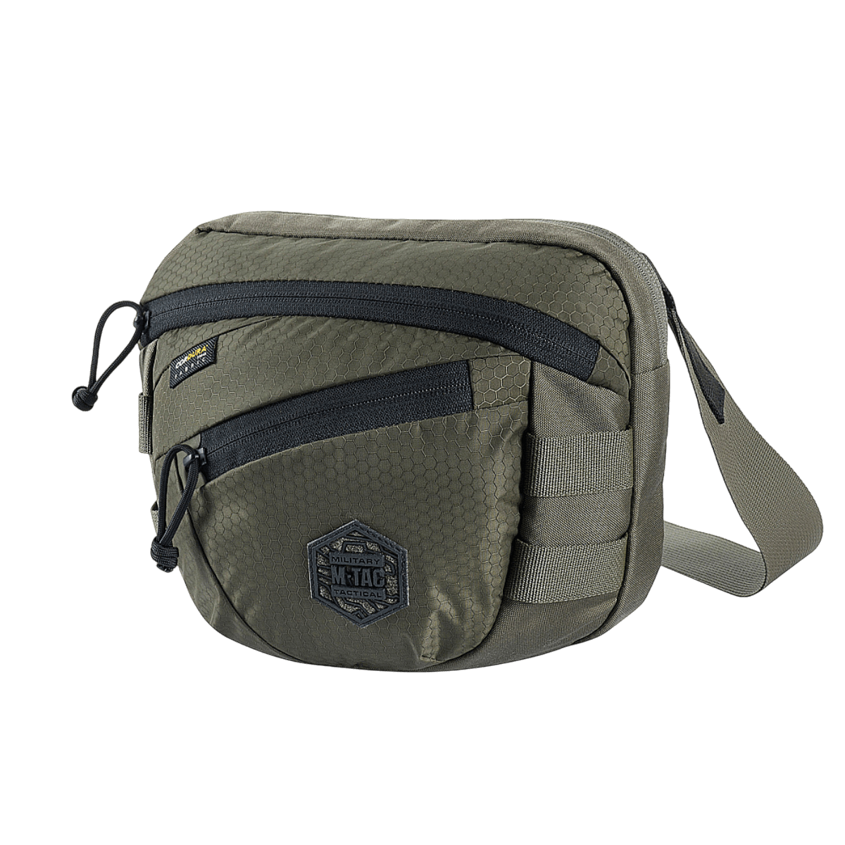 M-Tac Sphaera Hex Hardsling Gen.II Elite kompakti laukku Cordura- ja polyesterimateriaaleista, säädettävä olkahihna ja useita lokeroita.