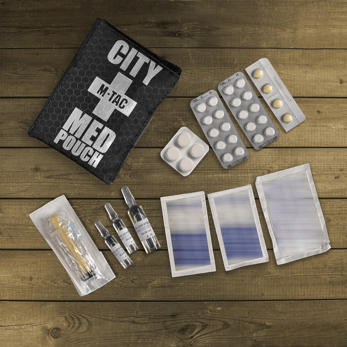 M-Tac City Med Pouch Hex kompaktista ripstop-materiaalista hexagon-kuviolla, kannettava ensiapupussi, kuva 1