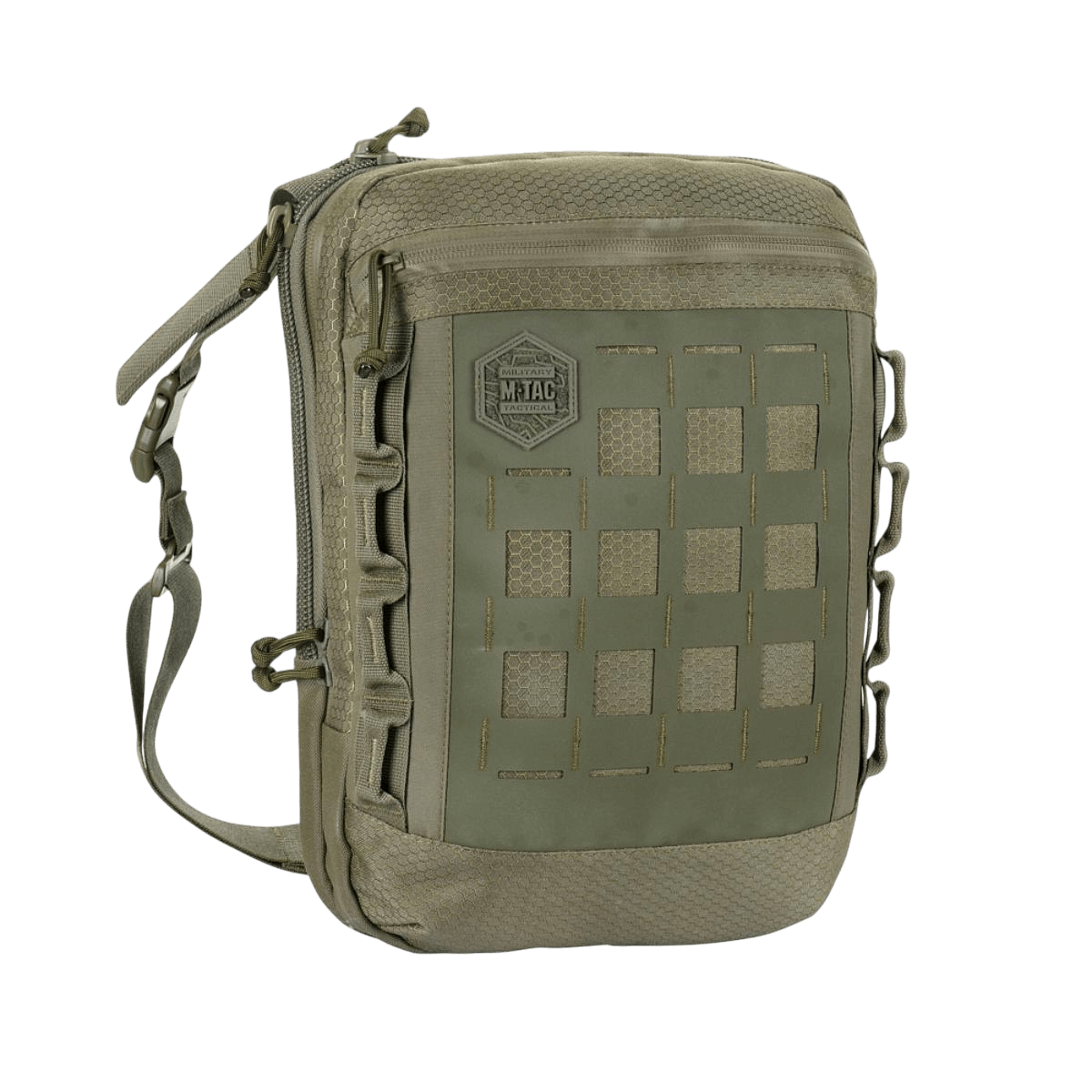 M-Tac Tablet Bag Laser Cut Hex Laser Cut MOLLE -paneelilla EDC:lle, asiakirjoille ja piilotetulle aseosastolle. Valmistettu kestävästä Cordurasta.
