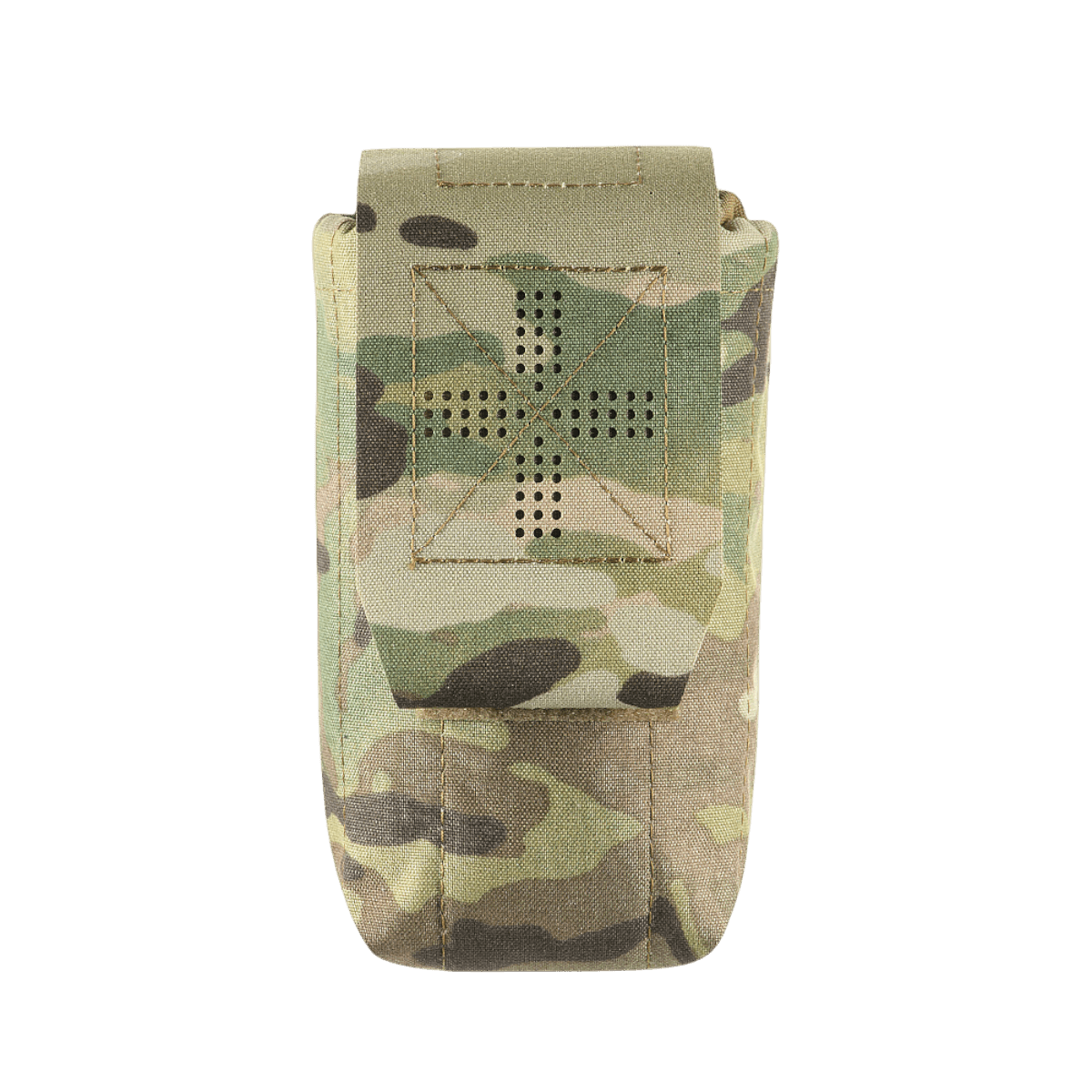 M-Tac Mediclomme Small Vertical Elite multicam-nylonista sisäisellä IFAK-organizerilla ja NIJ-sertifioinnilla, näytetty gallerian sijainti 1.