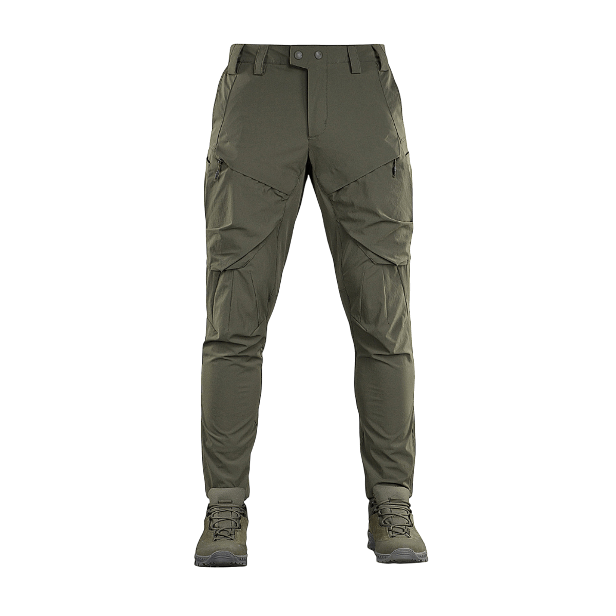 M-Tac Rubicon Flex 4-Way Stretch -kankaasta, ihanteellinen treeniin ja vapaa-aikaan, vedenpitävä ja hengittävä innovatiivisella cargo-taskusuunnittelulla.