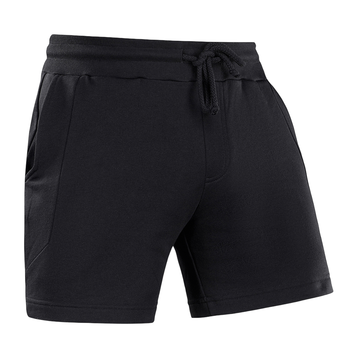 M-Tac Shorts Sport Fit Cotton kuminauhavyötäröllä ja sivutaskuilla mustana, täydelliset treeniin ja arjen mukavuuteen.