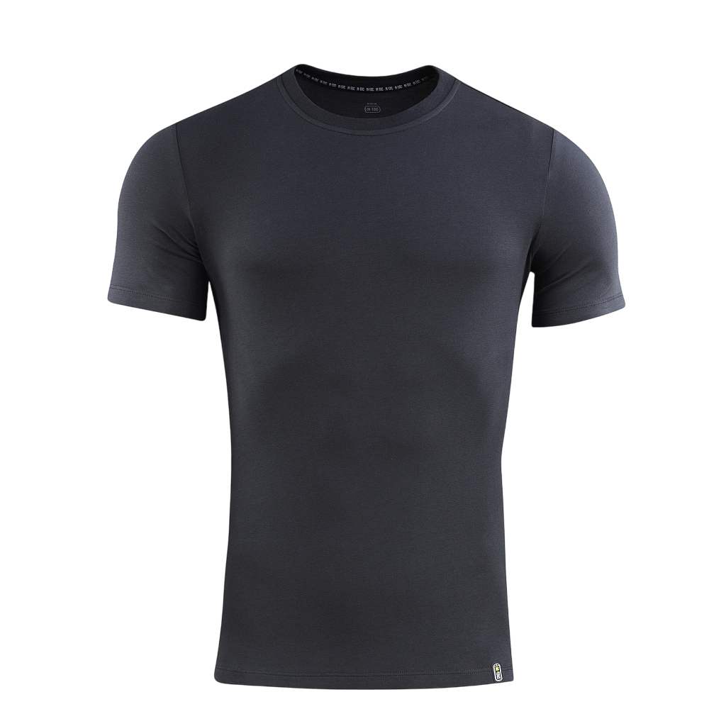 M-Tac T-shirt 93/7 Summer musta lyhythihainen, hengittävä ja mukava, kesäkäyttöön ja arkeen.