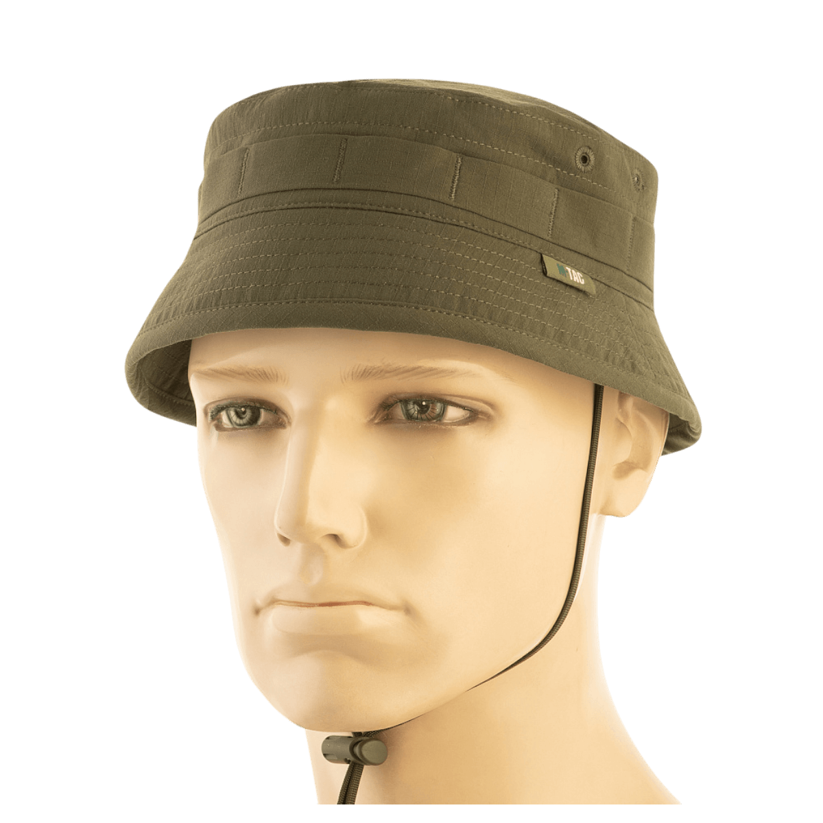 M-Tac Panamahat Gen. II Summer Flex kevyt nylon/elastaani, säädettävä naru ja NIJ-sertifiointi, manekiinilla, galleria-asento 1.