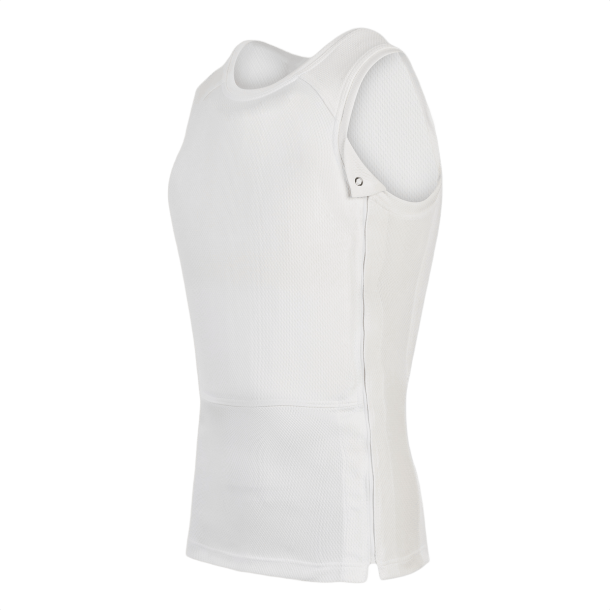 Anorak Undershirt I Cover valkoinen, huomaamaton aluspaita THERMOCOOL™- ja COOLMAX®-teknologialla lämpötilansäätöön ja antibakteerisuuteen.