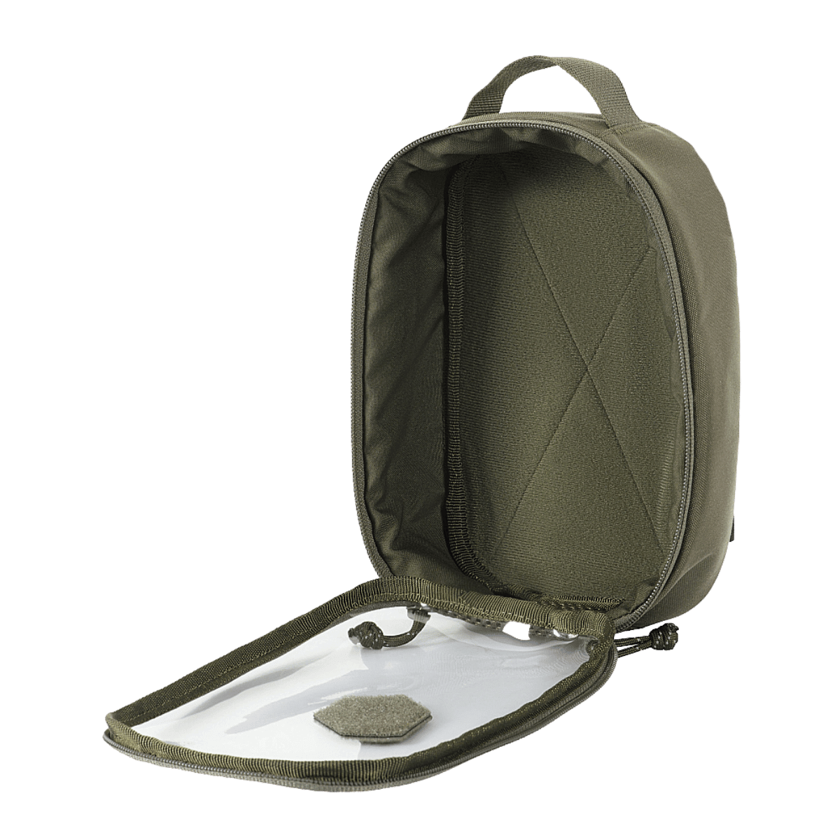 M-Tac Utility Organizer Transparent Elite Small Gen. II oliivinvihreänä selkeällä etupaneelilla, robusti materiaali ja NIJ-sertifiointi, galleria, sijainti 1