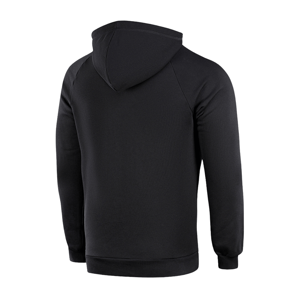 M-Tac Cotton Raglan -huppari, musta, väljät raglanhihat ja huppu, sopii sekä arkeen että aktiiviseen elämäntapaan.