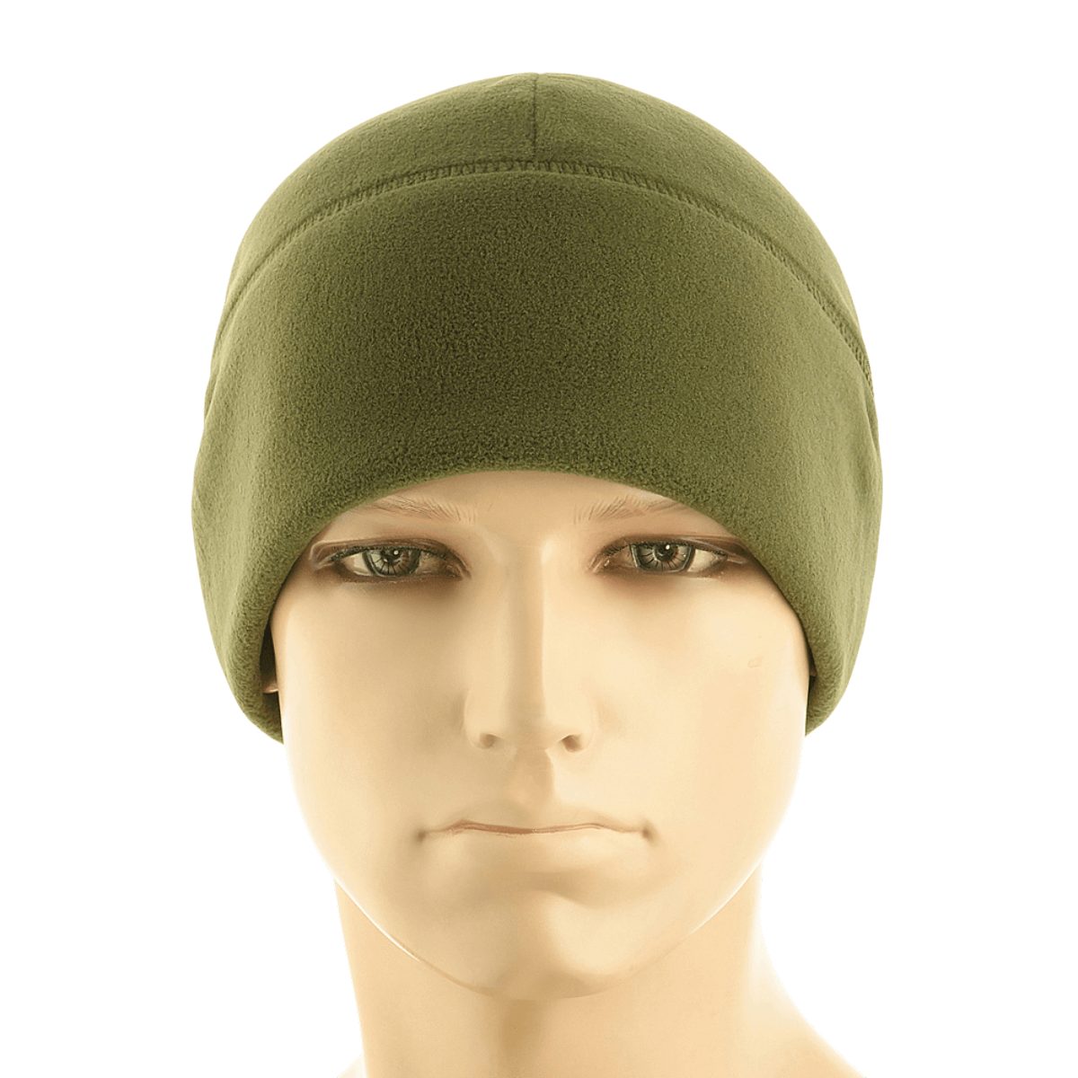 M-Tac Fleece Polartec Watch Cap vihreänä, valmistettu kestävästä Polartec® 200 Series -fleecestä, sopii kylmiin sääolosuhteisiin.
