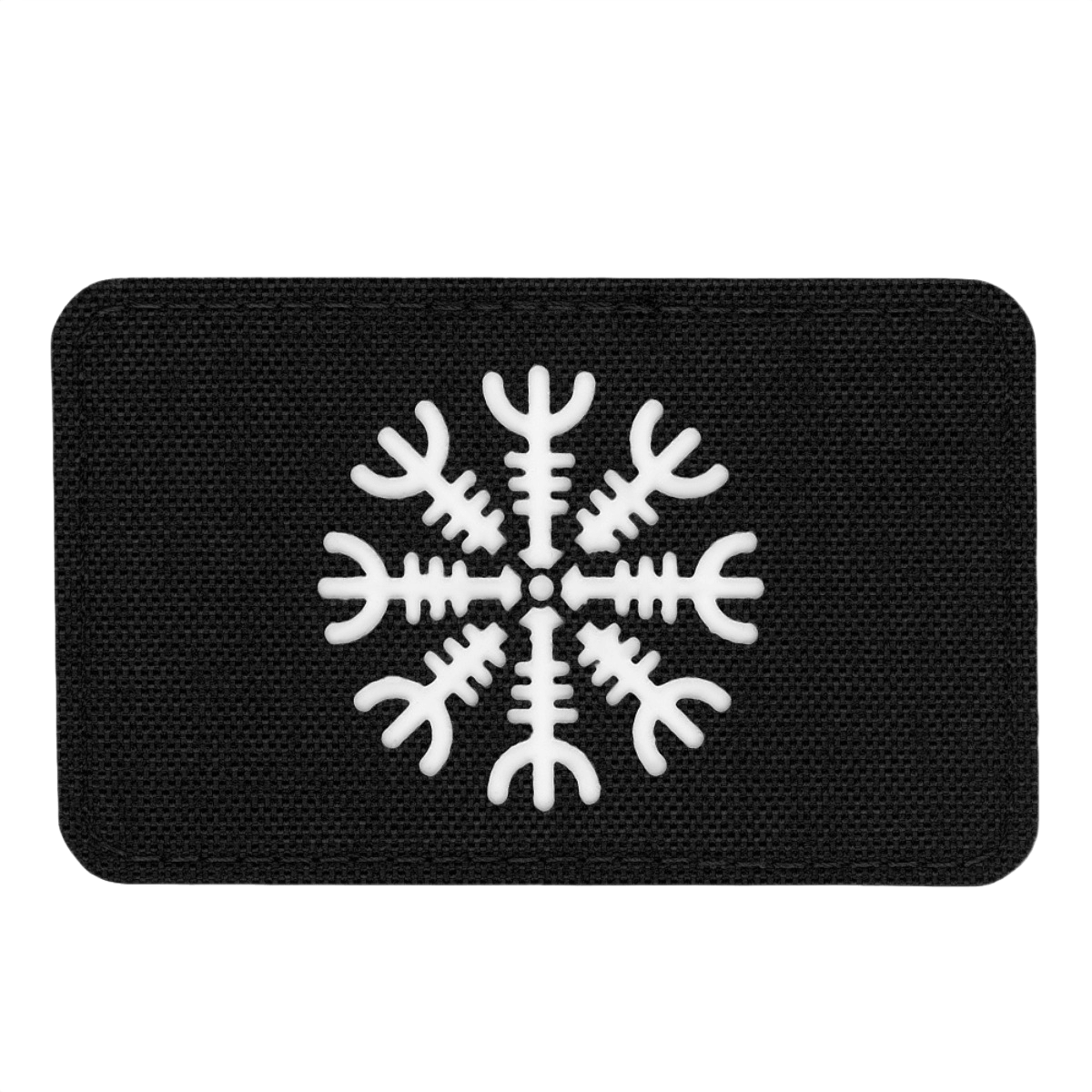 M-Tac Patch Helm of Horror Vaakasuuntainen Laser Cut – valmistettu kestävästä Cordura 500D:stä, ægishjálmur‑kuvio ja Velcro‑kiinnitys. Koko: 80x50 mm.