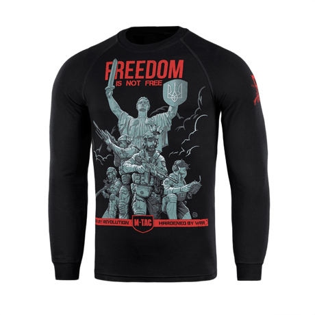 M-Tac Raglan Freedom -college, painatus ukrainalaisista sotilaista 'Moderlandet' edessä, moderni ja mukava istuvuus, puuvilla/elastaani.