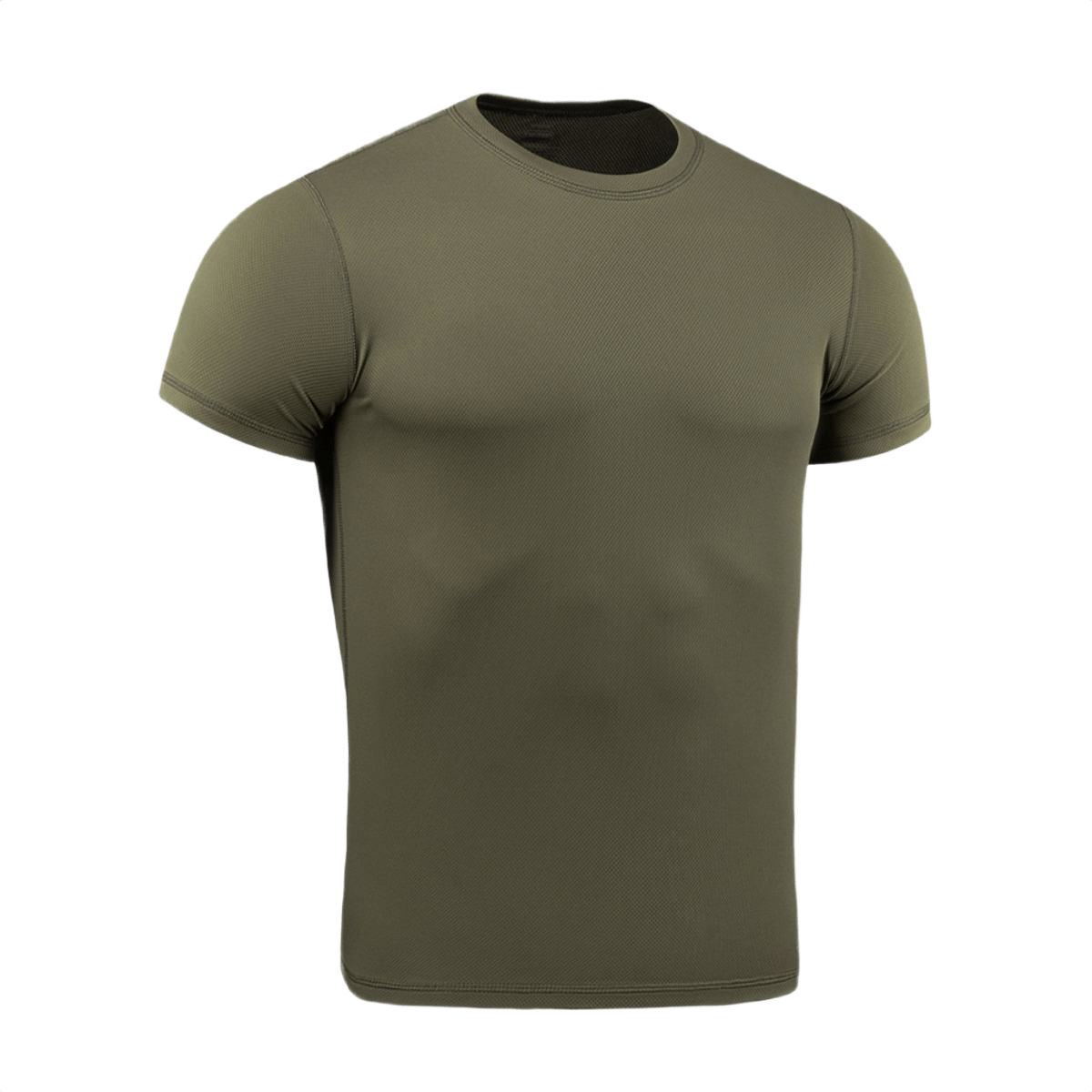 M-Tac Tactical Sweat-Wicking T-Shirt Summer, oliivinvihreä, 100% polyesteri, ihanteellinen lämpimiin kausiin, hikiä siirtävä ja nopeasti kuivuva materiaali.