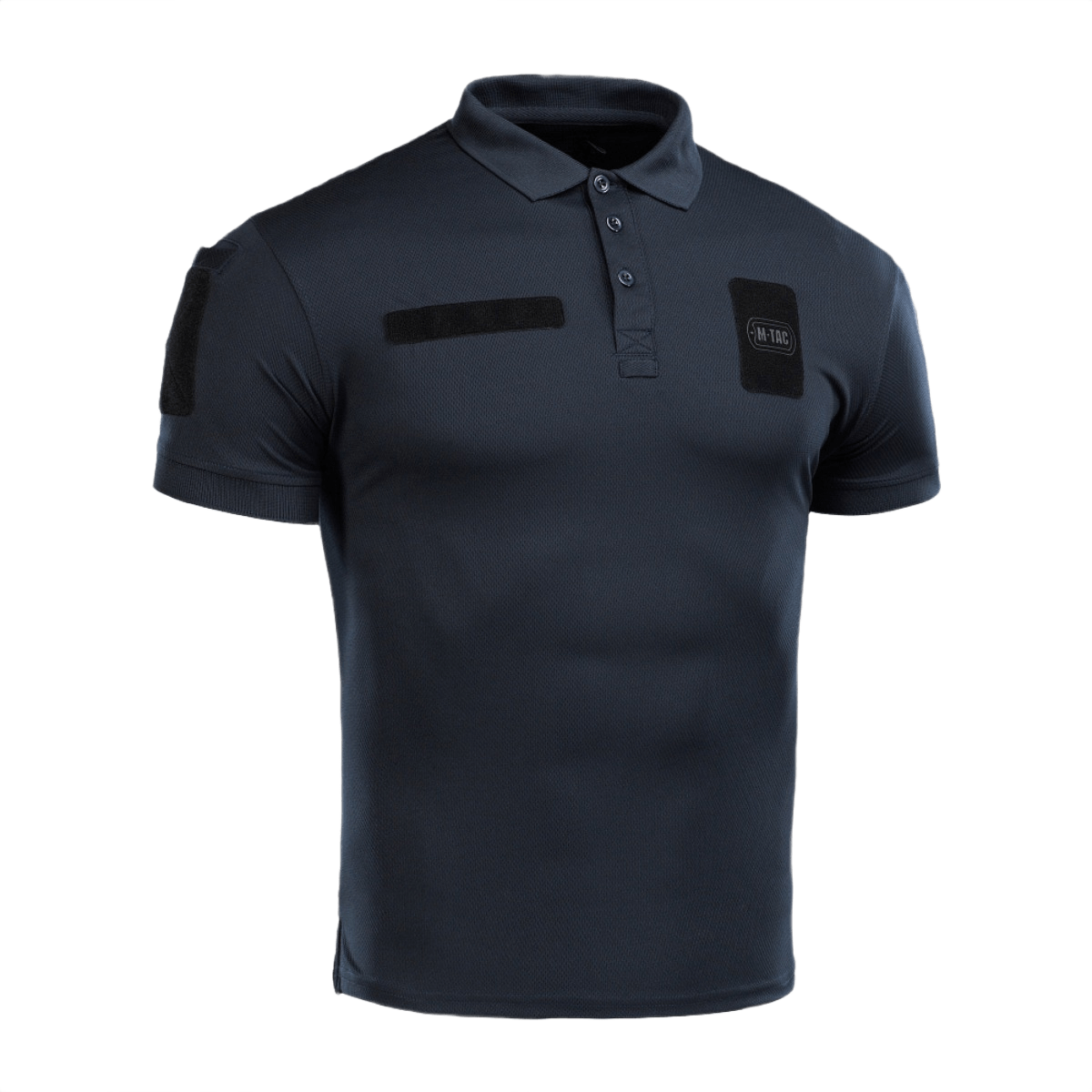 M-Tac Polo Elite Tactical Coolmax tummansininen poliisi- ja turvallisuustyöhön, kosteutta siirtävä ja hengittävä kangas.