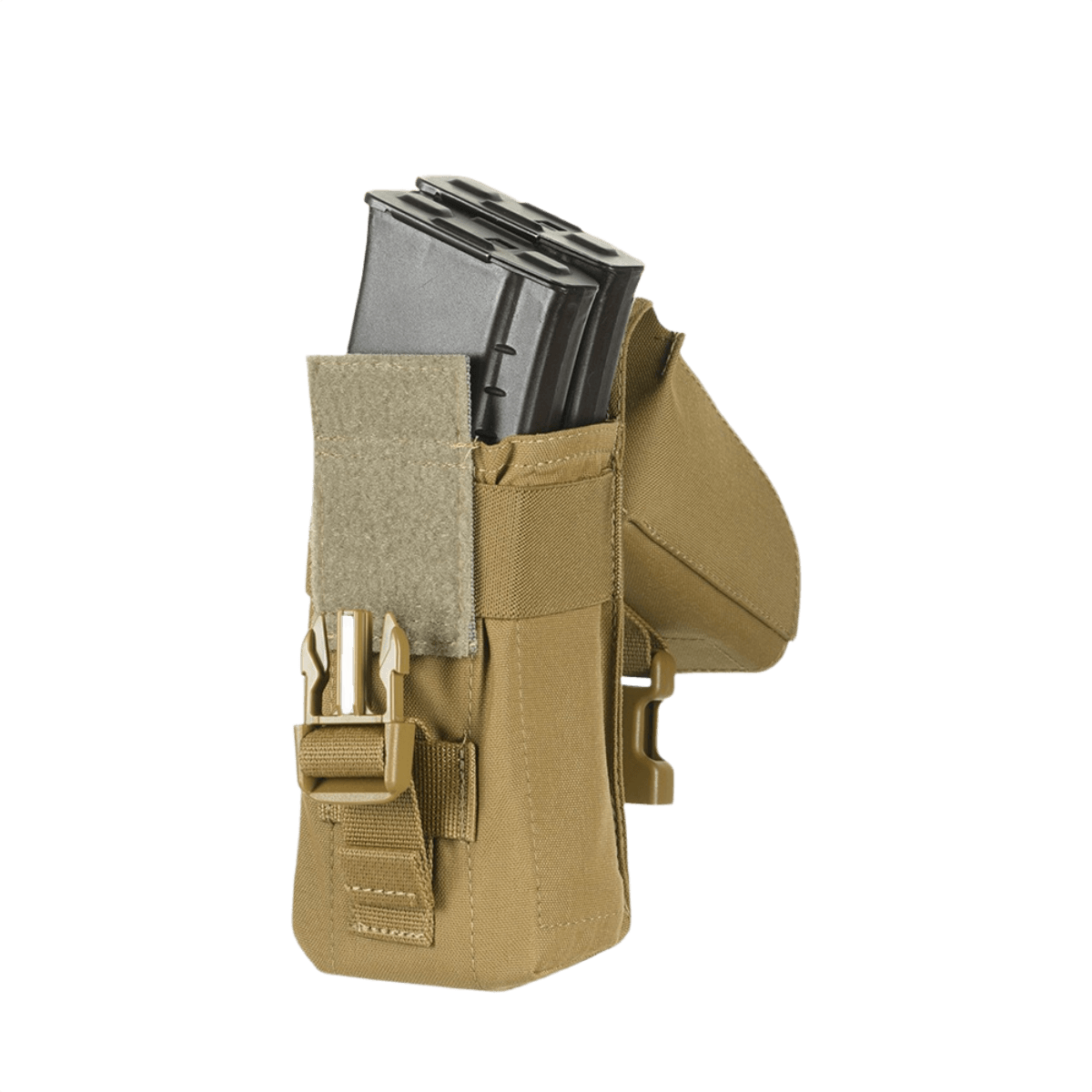 M-Tac kaksoislippastasku Fastex-sulkimella kulutusta kestävästä Cordura 500D:stä AR- ja AK-lippaille, ihanteellinen sotilas- ja ulkoilukäyttöön