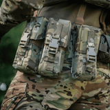 M-Tac kaksoislippastasku Fastex-sulkimella Cordura 500D:stä AR/AK-lipaille, ihanteellinen sotilas- ja ulkoilukäyttöön