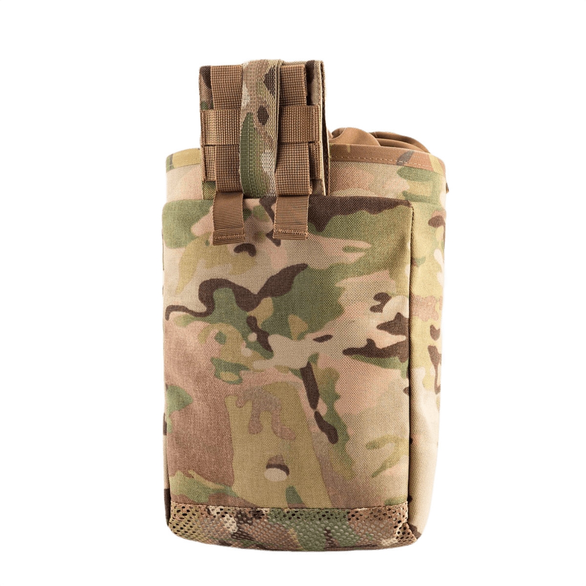 M-Tac Mag Drop Pouch Elite maastokuvioisena turvalliseen lippaankäsittelyyn MOLLE-kiinnikkeillä.