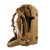 M-Tac Rygsæk Gen.II Elite Large, aseosio, ergonominen muotoilu ja Cordura 330D -materiaali, näytetty avoinna käyttöä varten.