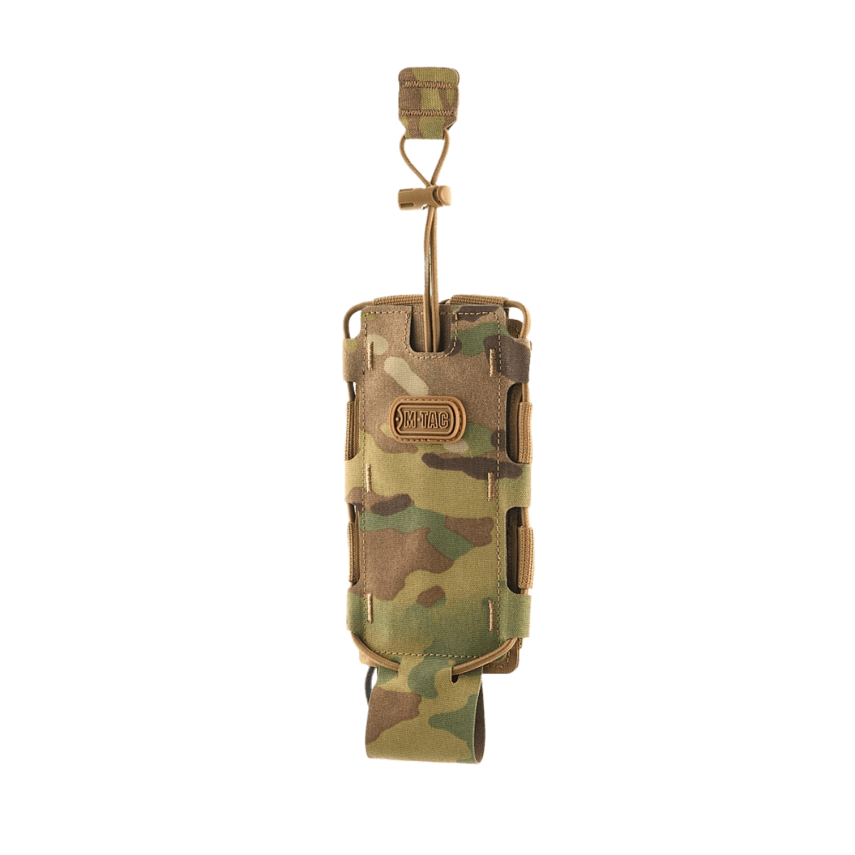 M-Tac Flaske Holder Elite camo-kuosissa, monipuolinen pulloteline joustavilla sivunauhoilla ja MOLLE-kiinnityksellä, valmistettu Cordura 500D:stä