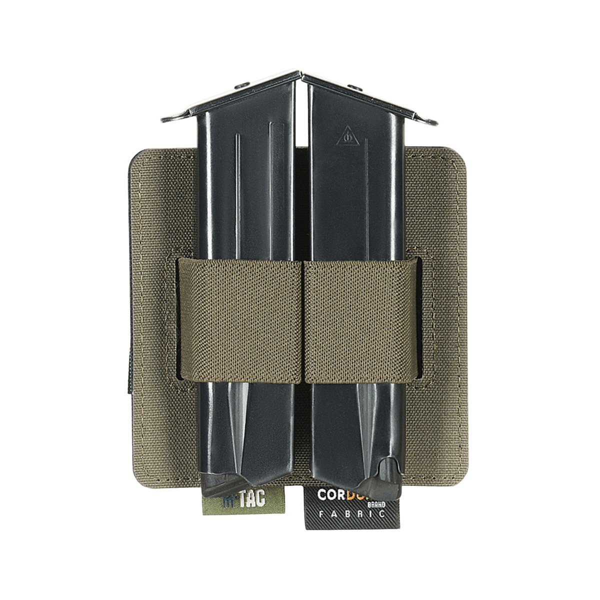 M-Tac Double Mag Pouch Hook Backed Magazine kahdelle pistoolilippaalle tai työkaluille, säädettävät väliseinät ja Velcro-kiinnitys.
