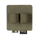 M-Tac Double Mag Pouch Hook Backed Magazine säädettävillä väliseinillä kahdelle pistoolilippaalle, yhteensopiva Velcro-pinnan kanssa.