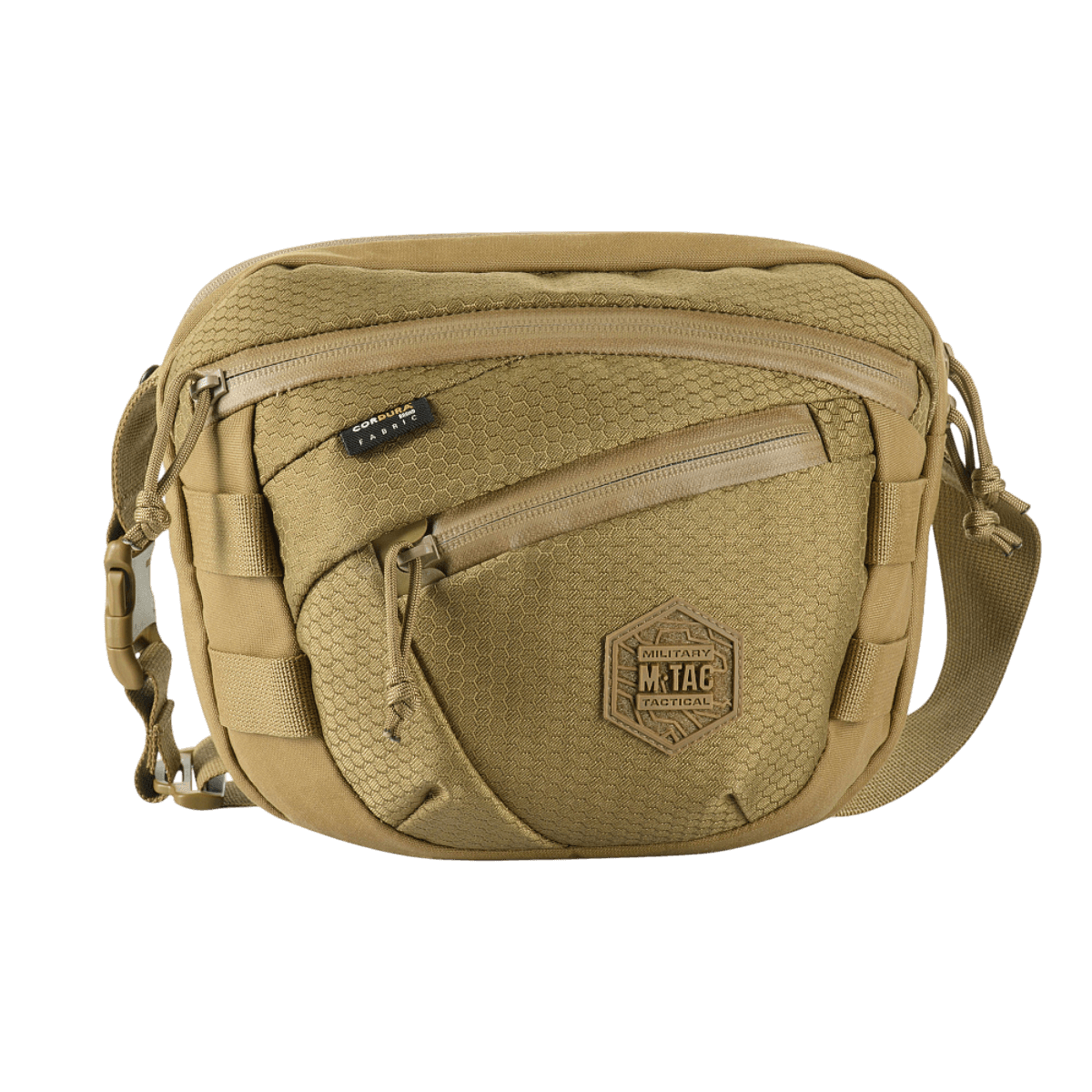 M-Tac Sphaera Hex Hardsling Gen.II Elite Cordura-materiaalilla, säädettävä olkahihna ja vetoketjusulut.