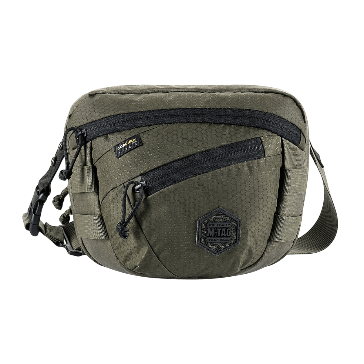 M-Tac Sphaera Hex Hardsling Gen.II Elite Cordura-materiaalilla, säädettävä olkahihna ja vetoketjusulku.