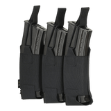 M-Tac Elastinen Triple Magazine Pouch Elite kolmelle AK/AR-lippaalle, Cordura 500D, MOLLE Laser Cut -kiinnitys, kompakti muotoilu.