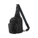 M‑Tac Cross Bag Elite Hex kestävästä Cordura 500 -materiaalista, musta sling-laukku MIL-SPEC-sovituksin, tarkoitettu taktiseen käyttöön