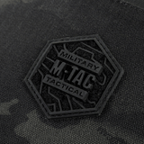 M-Tac Cross Bag Elite Hex -logo Cordura 500 -materiaalissa, sopii päivittäiseen käyttöön ja taktisiin varusteisiin, musta hexagon-embleemi.