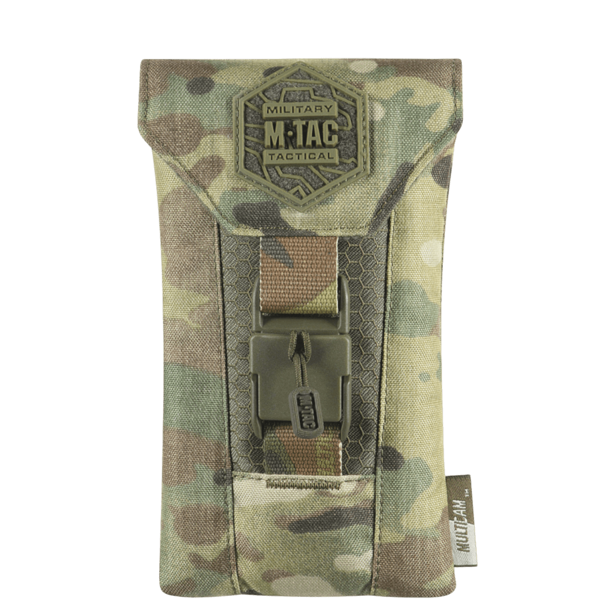M-Tac Smartphone Lomme Elite Large Hex kulutusta kestävästä CORDURA-materiaalista turvalliseen säilytykseen jopa 6,5 tuuman puhelimille.