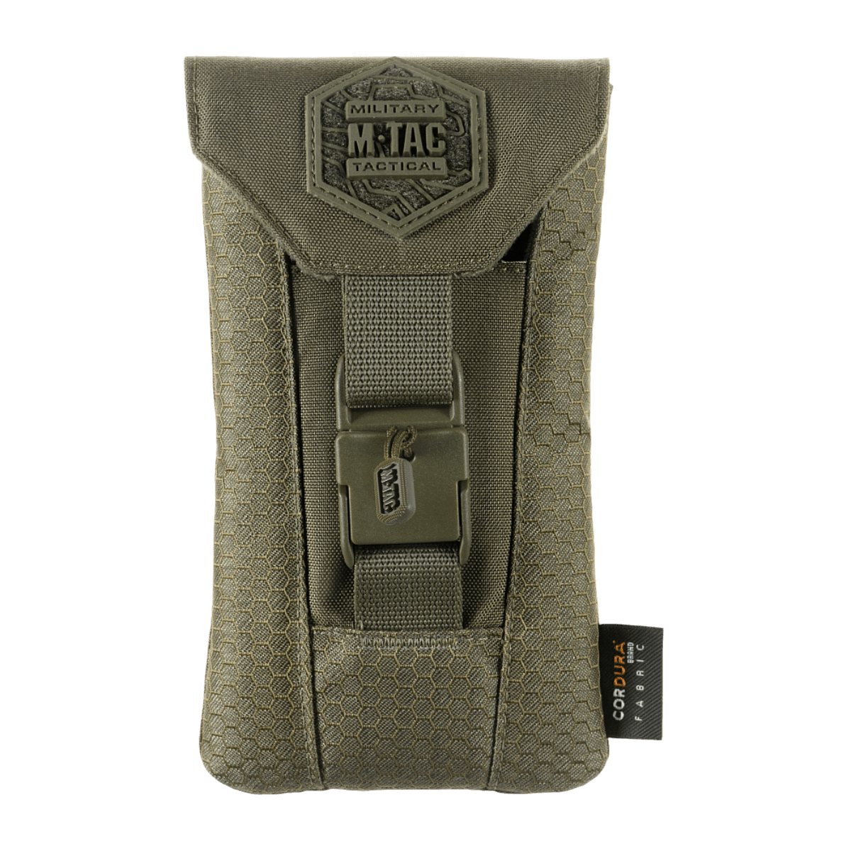 M‑Tac Smartphone Pouch Elite Large Hex kestävästä Cordura HEX 1000D -materiaalista, magneettinen WJ-solki älypuhelimien säilytykseen.