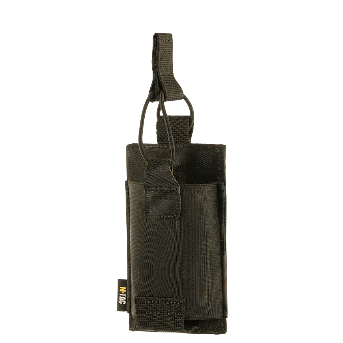 M-Tac elastinen lippatasku yhdelle lipalle Elite Cordura musta, kestävä materiaali, varma kiinnitys, tekninen näkymä, galleria-asento 1.