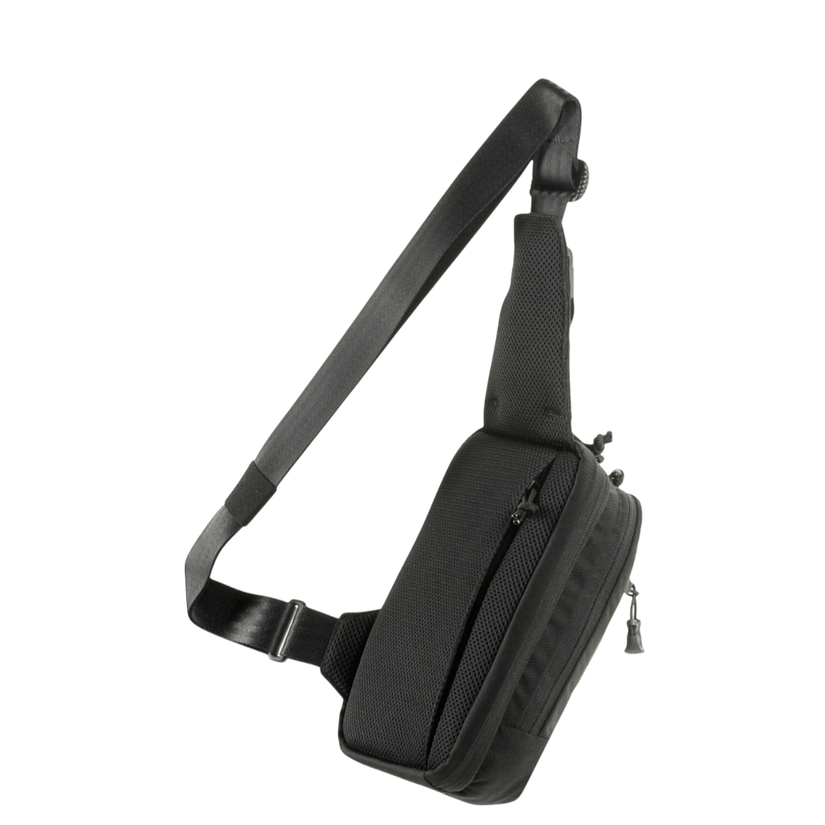 M-Tac Sling Pistoltaske Elite Hex mustana säädettävällä olkahihnalla, valmistettu Cordura-materiaalista YKK-vetoketjuilla, sopii turvalliseen kuljetukseen.