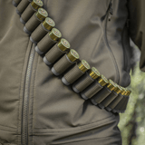 M-Tac Bandolier Elite metsästykseen, patruunat käytännöllisessä vyössä elastisella kiinnityksellä, kapasiteetti 55 patruunaa, ergonominen muotoilu.
