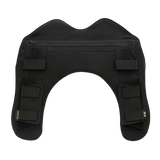 M-Tac olkapääpehmuste Plate Carrier Cuirass QRS:lle mustassa Cordura-kankaassa, 3D-mesh-paneelit mukavuutta ja ilmanvaihtoa varten.