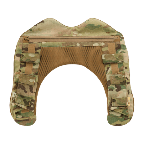 M-Tac olkapääpehmuste Plate Carrier Cuirass QRS:lle kestävässä Cordura-kankaassa, 3D-mesh-paneelit ja erityishihnat mukavaan kantamiseen.