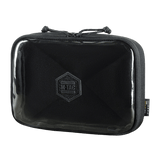 M-Tac Utility Organizer Slim Elite mustassa Cordura 500D:ssä läpinäkyvällä PVC-etuseinällä nopeaan esineiden tunnistukseen