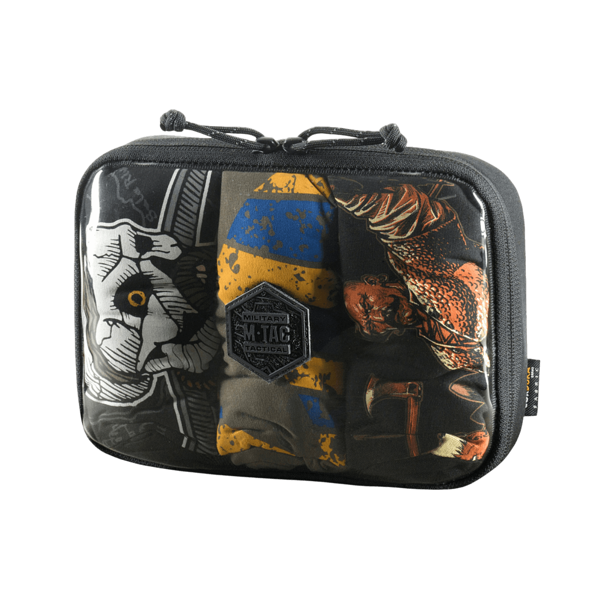 M-Tac Utility Organizer Slim Elite Cordura 500D:ssä läpinäkyvällä PVC-etuseinällä EDC-säilytykseen. Kestävä ja kosteudenkestävä