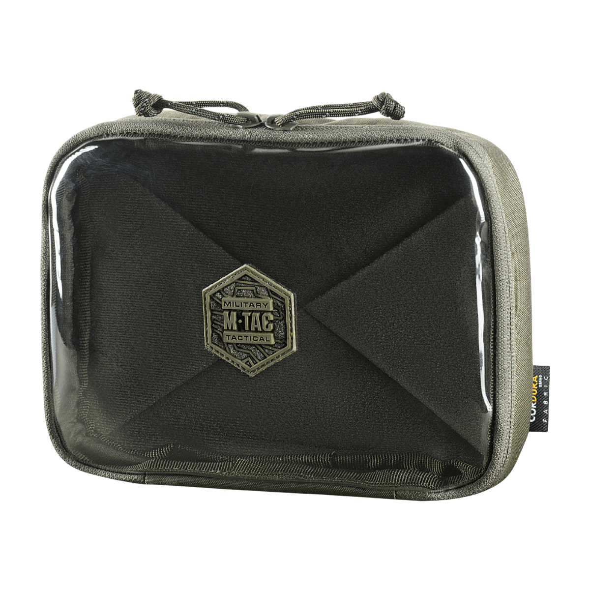 M-Tac Utility Organizer Slim Elite läpinäkyvällä PVC-etuosalla, valmistettu Cordura 500D:stä kestävyyttä ja turvallista säilytystä varten.
