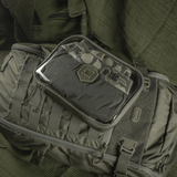 M-Tac Utility Organizer Slim Elite läpinäkyvällä etuosalla, sopii EDC-sarjalle, valmistettu Cordura 500D:stä, esitetty laukussa.