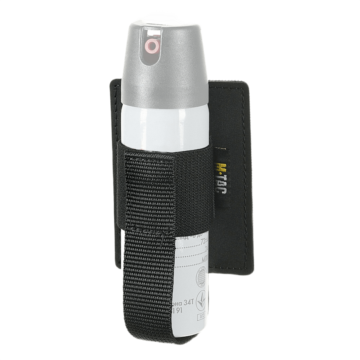M-Tac modulaarinen pepperspray-indsats polymerkomposit-materiaalilla ja elastisella hihnalla peppersprayn turvalliseen säilytykseen.