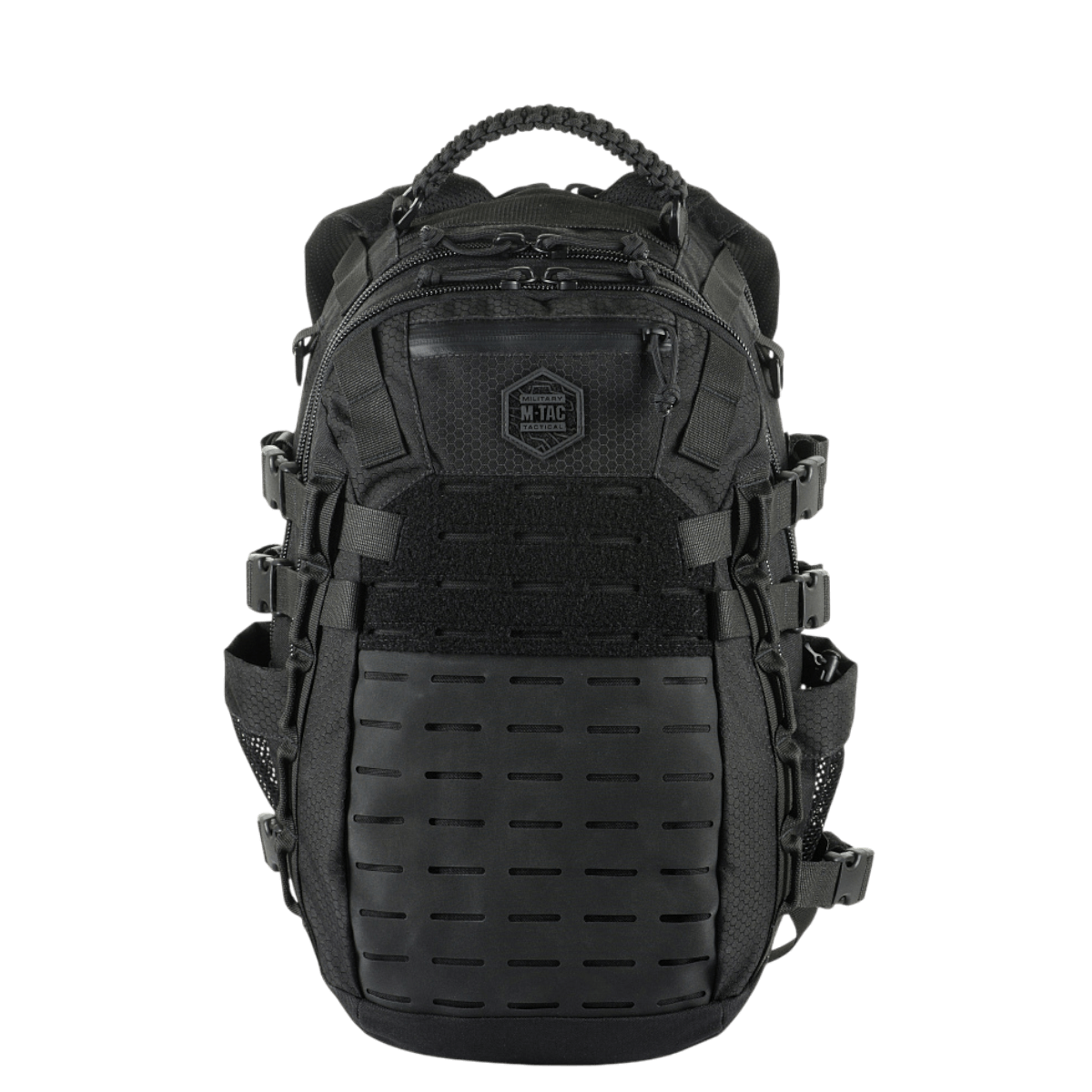 M-Tac Mission Rygsæk Elite Hex ergonomisella muotoilulla, Cordura 1000D -materiaalista, varustettu MOLLE LASER CUT -järjestelmällä.