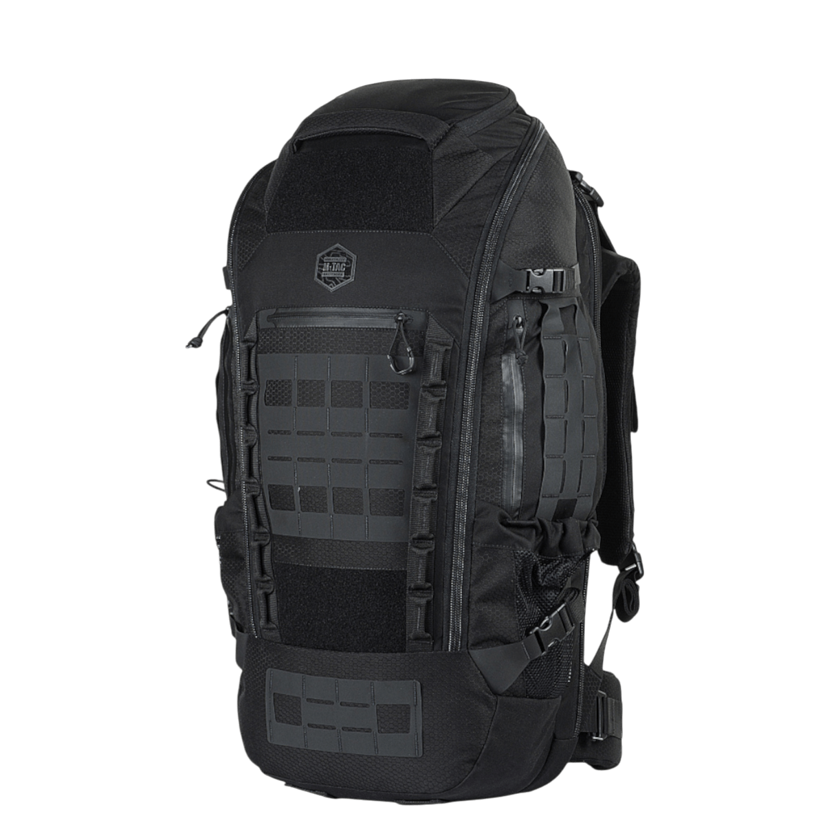 M-Tac Rygsæk Large Elite Hex Gen. IV kulutusta kestävästä Cordura 500D:stä ja Cordura Hex 1000:sta, suunniteltu ergonomiaksi ja toimivuudeksi.