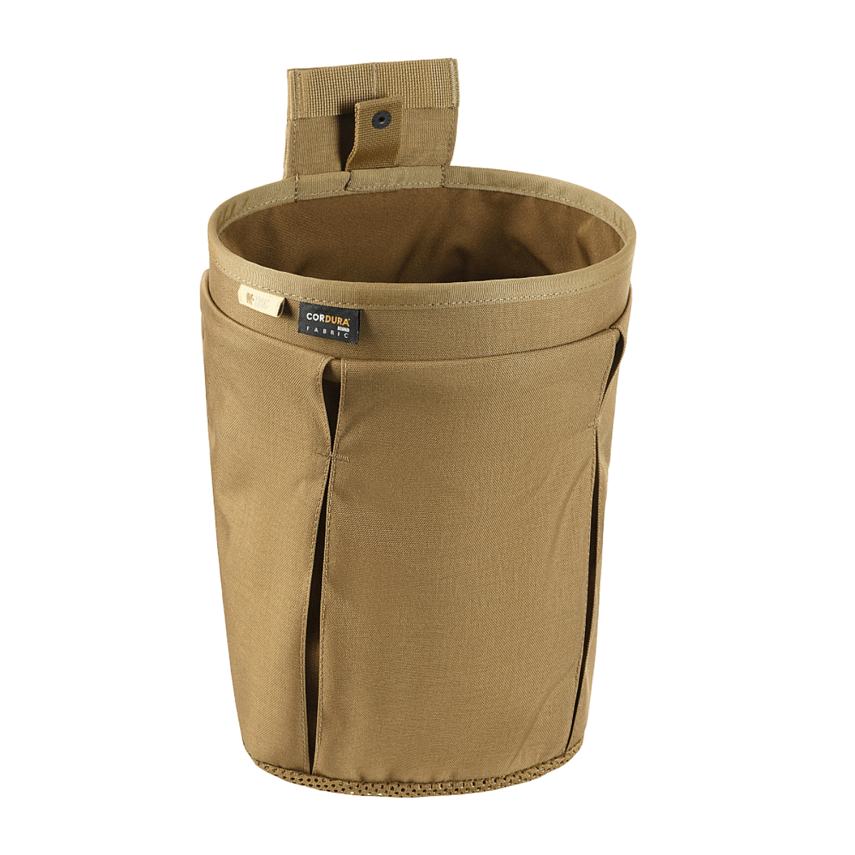 M‑Tac Magasinsæk Dump Pouch Lite Elite Cordura 500D:stä quick-pull -suljinnalla, tyhjennysaukolla ja MOLLE-kiinnitysnauhalla, ruskeana.