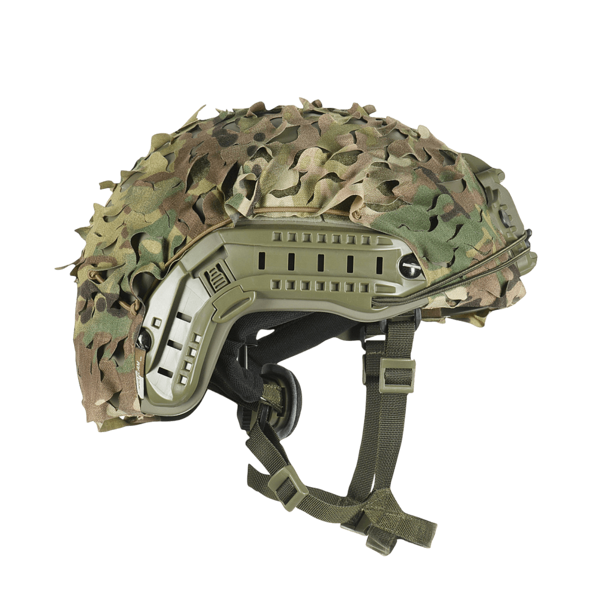 M‑Tac Vilha Hjelmcover FAST camouflage-kuvio ja Velcro-remmit varmaan kiinnitykseen FAST-kypärissä.