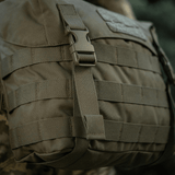 M-Tac Pouch Sukharka Gen.3 XL Cordura 500D:stä, MOLLE-järjestelmä ja Woojin-hardware kenttätakissa.