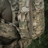 M-Tac STURM Elite -reppu multicam, 15 l taktinen reppu MOLLE-paneelilla, Cordura 500D ja sivukehykset joustavasta materiaalista.