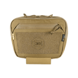 M-Tac Large Elite Gen.II -olkalaukku, ruskea Cordura 500D, YKK-vetoketjut ja etu-Velcro-paneeli, varusteiden säilytykseen.