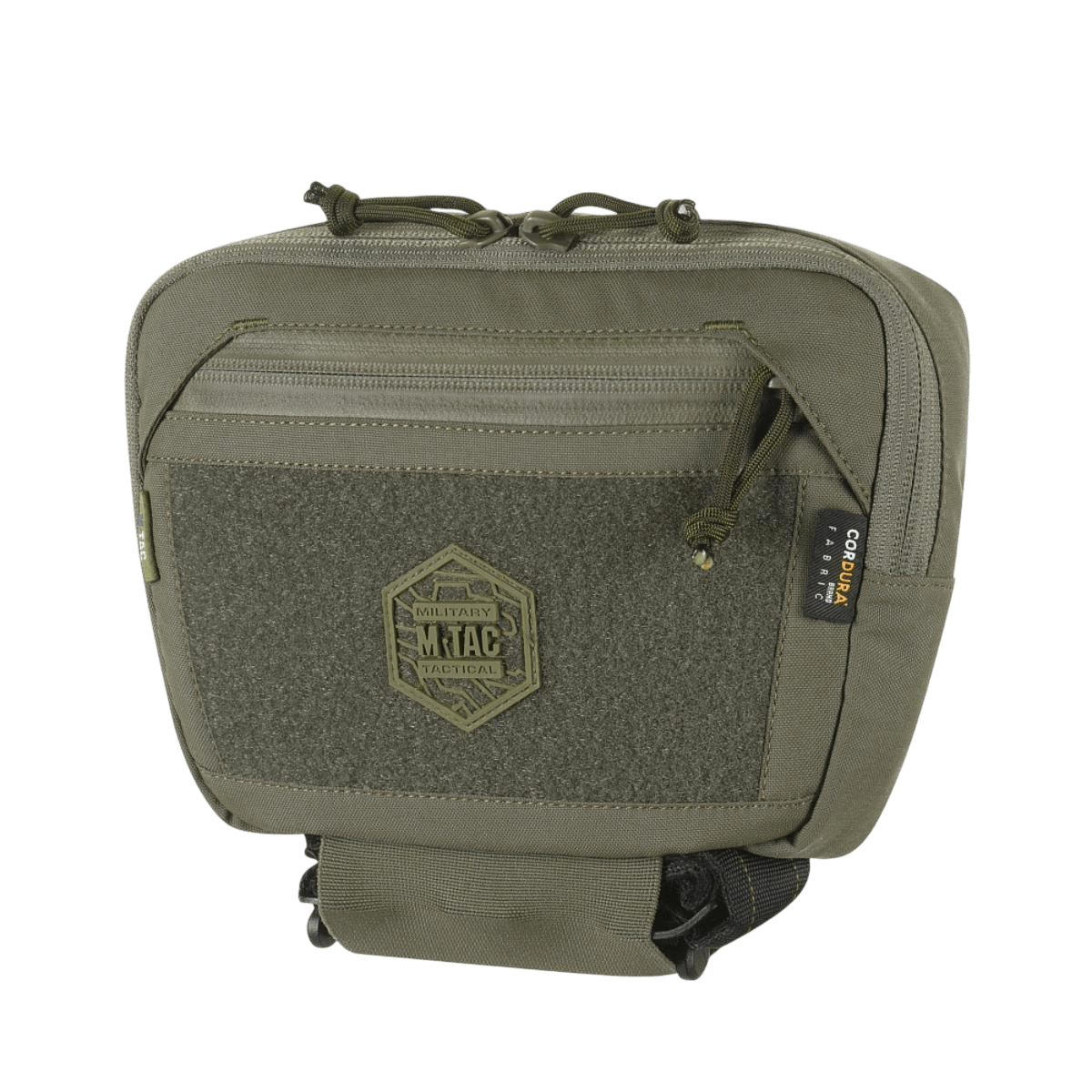 M-Tac Large Elite Gen.II -olkalaukku valmistettu iskunkestävästä Cordura 500D:stä, YKK-vetoketjuilla, taktiseen varusteiden järjestelyyn.
