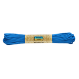 Sininen M-Tac Paracord 550 Type III 15 m nailonköysi, sopii ulkoiluun ja hätäkäyttöön, vetolujuus 240 kg ja 7 nailonsäiettä ytimessä.