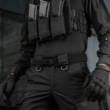 M‑Tac Internal Tiger Bælte käytössä sotilastarvikkeiden kanssa, sopii taktiseen käyttöön. Materiaali Cordura 500D, sulku velcro ja metallirunko